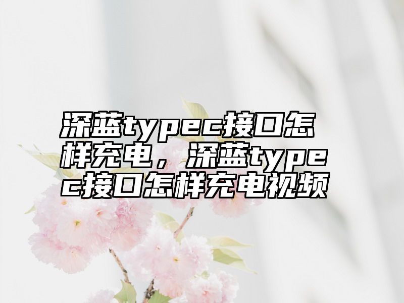 深蓝typec接口怎样充电，深蓝typec接口怎样充电视频