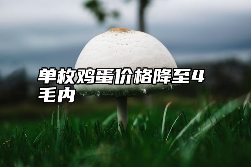 单枚鸡蛋价格降至4毛内