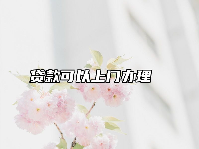 贷款可以上门办理