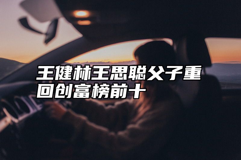 王健林王思聪父子重回创富榜前十