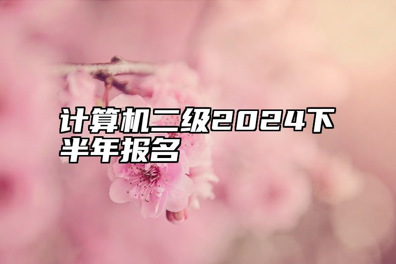 计算机二级2024下半年报名