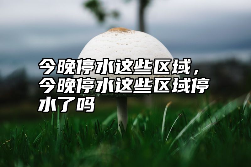 今晚停水这些区域，今晚停水这些区域停水了吗