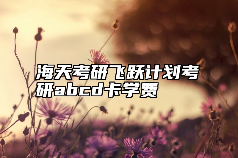 海天考研飞跃计划考研abcd卡学费