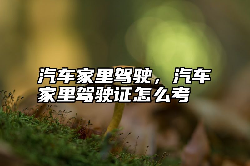 汽车家里驾驶，汽车家里驾驶证怎么考