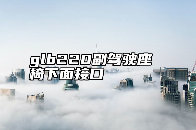 glb220副驾驶座椅下面接口
