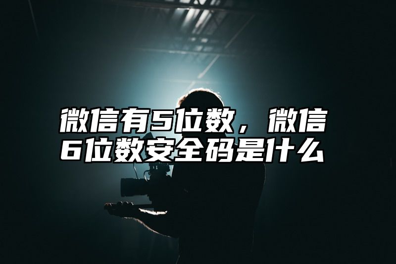 微信有5位数，微信6位数安全码是什么