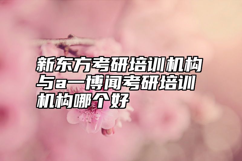 新东方考研培训机构与a一博闻考研培训机构哪个好