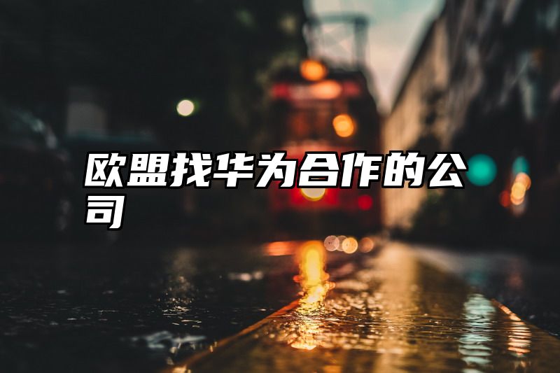 欧盟找华为合作的公司