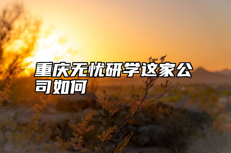 重庆无忧研学这家公司如何