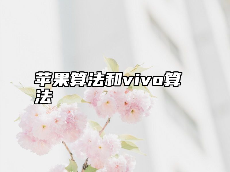 苹果算法和vivo算法