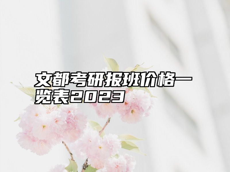 文都考研报班价格一览表2023