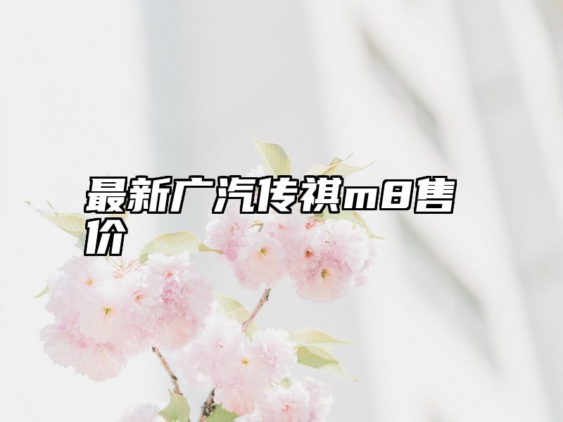 最新广汽传祺m8售价