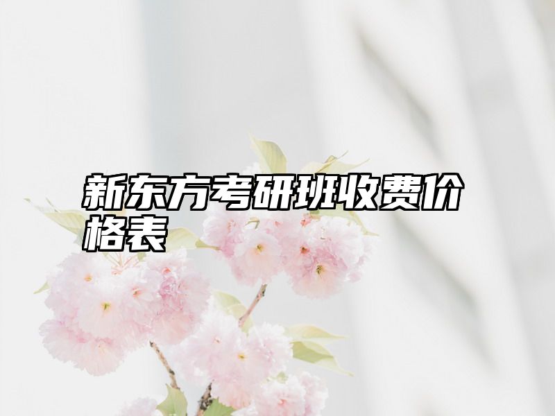 新东方考研班收费价格表