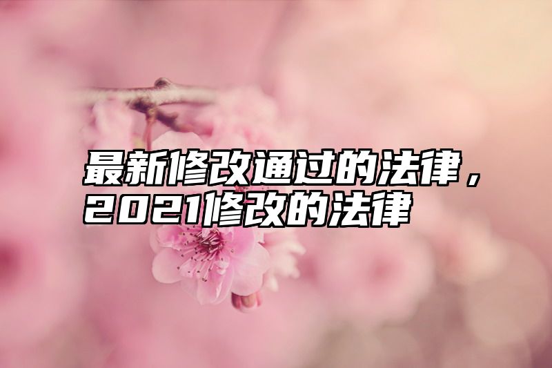 最新修改通过的法律，2021修改的法律