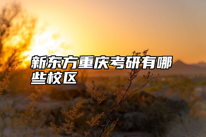 新东方重庆考研有哪些校区
