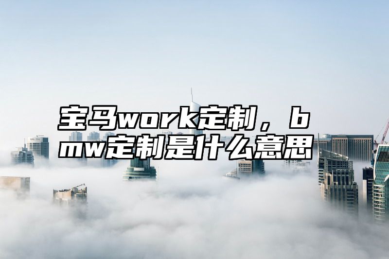 宝马work定制，bmw定制是什么意思