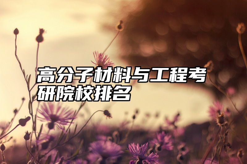 高分子材料与工程考研院校排名