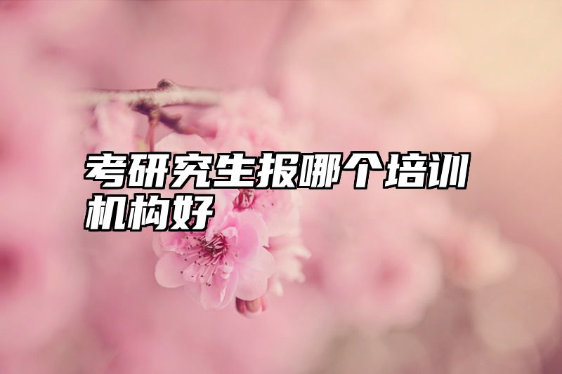 考研究生报哪个培训机构好
