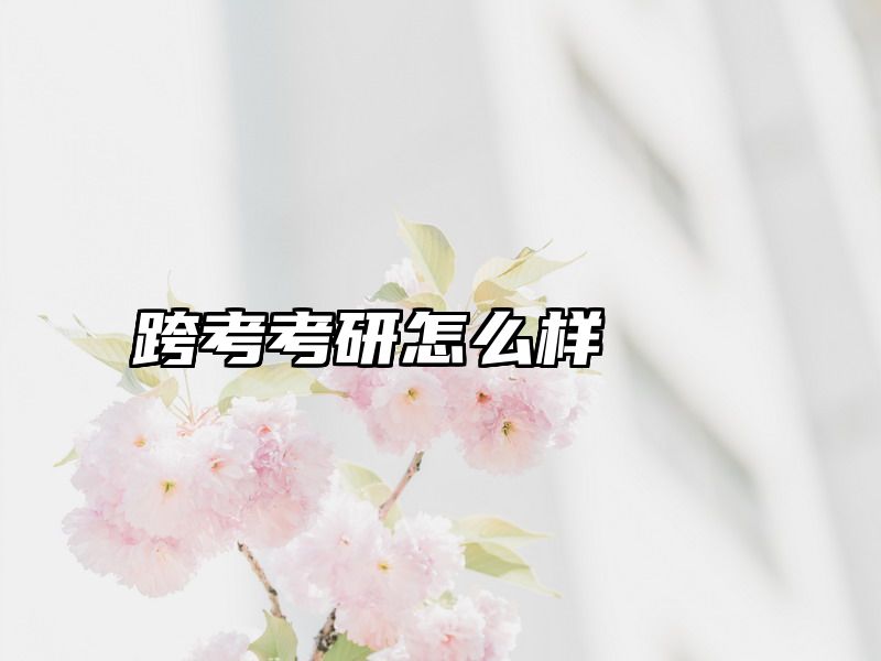 跨考考研怎么样