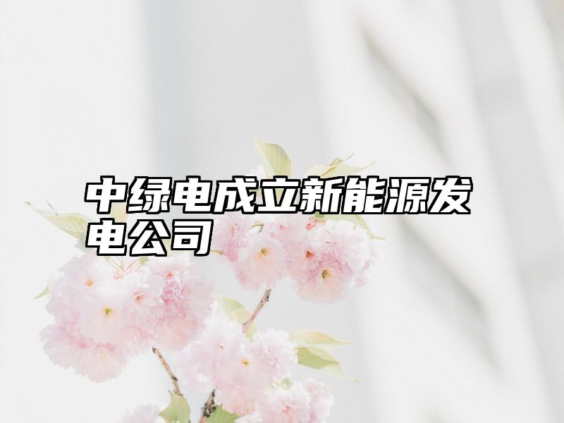 中绿电成立新能源发电公司