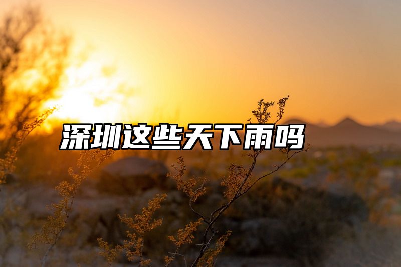 深圳这些天下雨吗