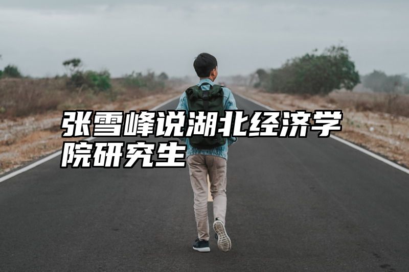 张雪峰说湖北经济学院研究生