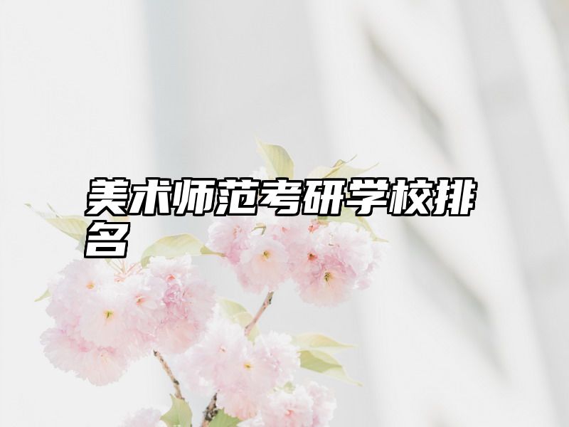 美术师范考研学校排名