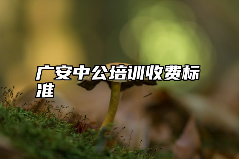 广安中公培训收费标准
