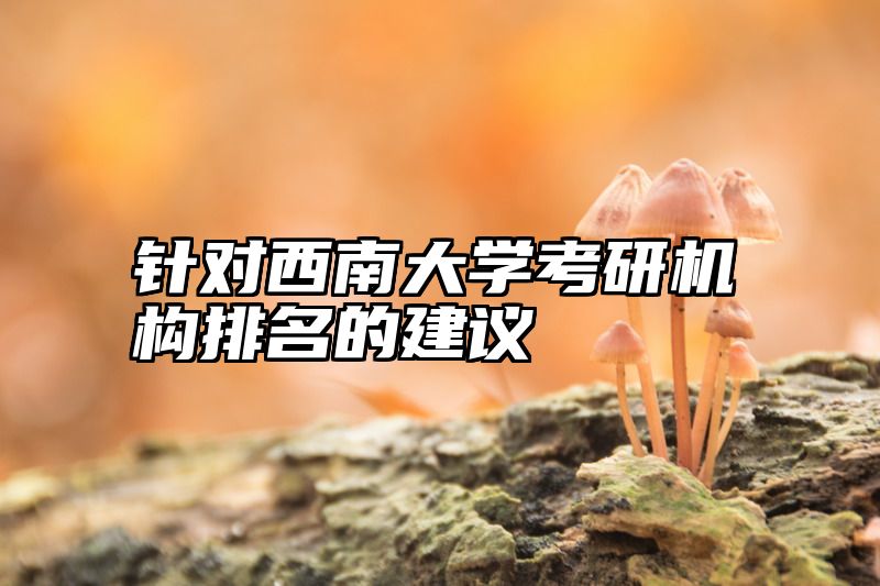 针对西南大学考研机构排名的建议