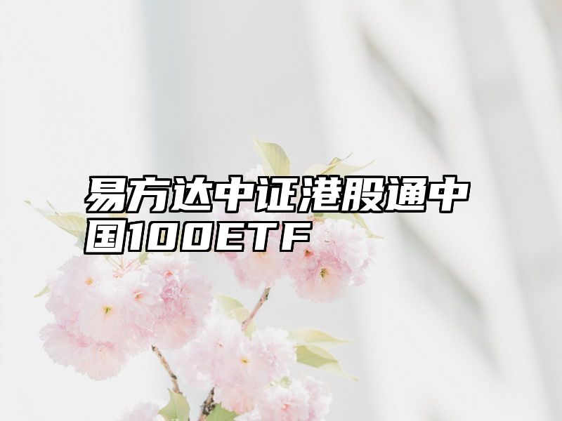 易方达中证港股通中国100ETF