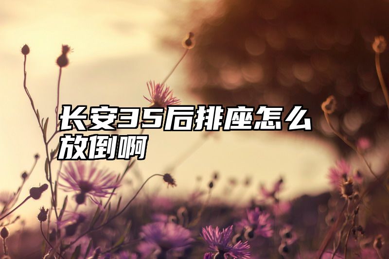 长安35后排座怎么放倒啊