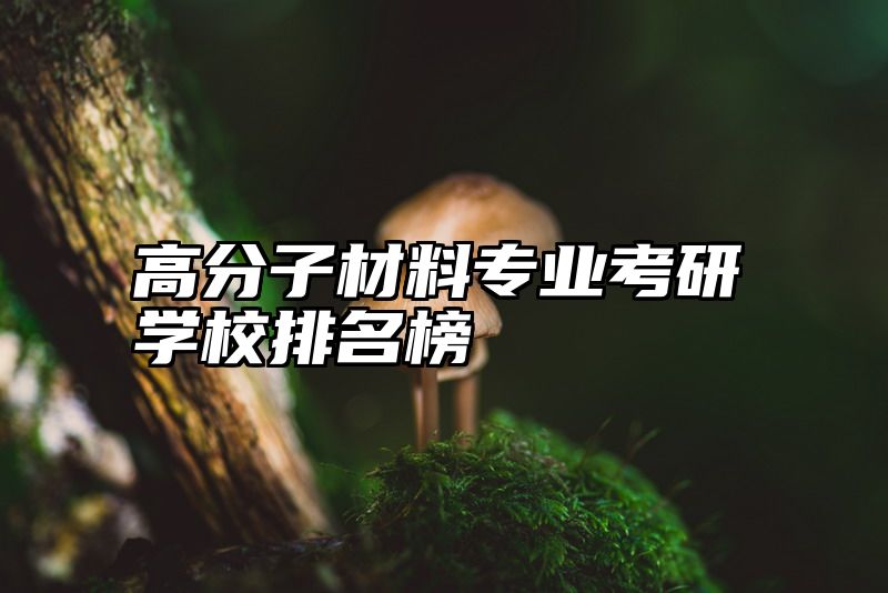 高分子材料专业考研学校排名榜
