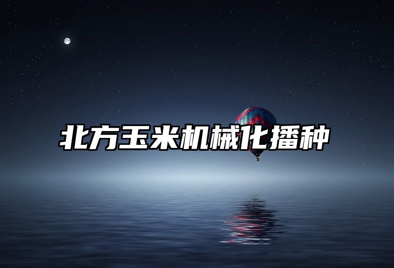 北方玉米机械化播种