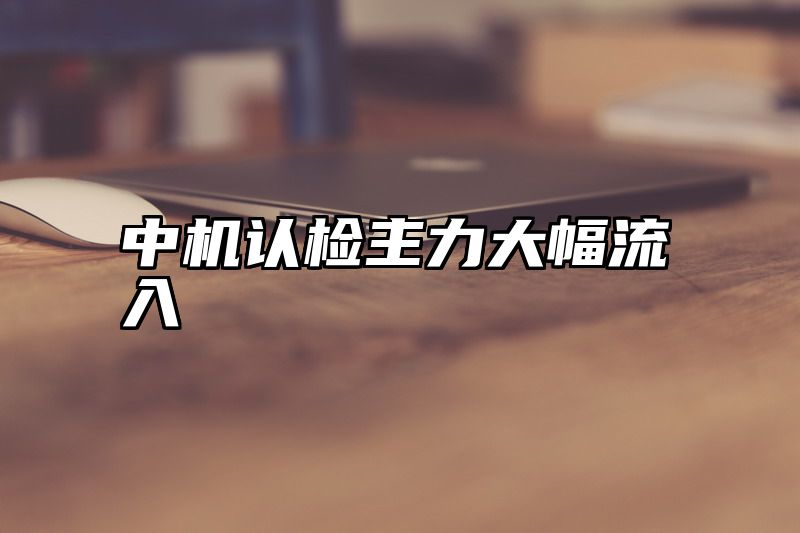 中机认检主力大幅流入