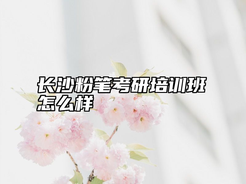 长沙粉笔考研培训班怎么样
