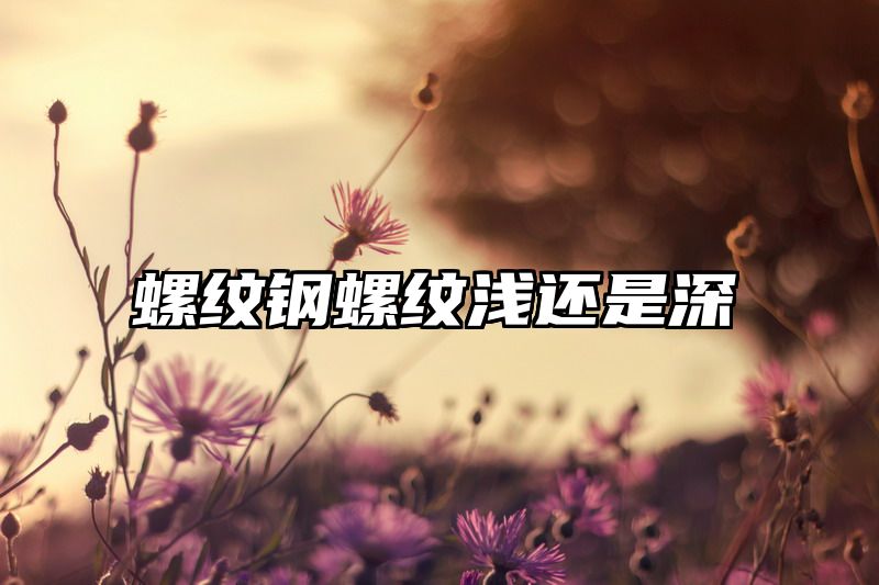 螺纹钢螺纹浅还是深