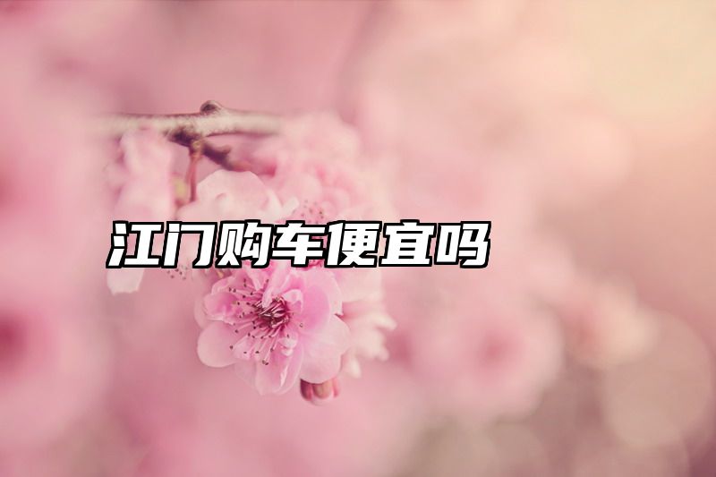 江门购车便宜吗