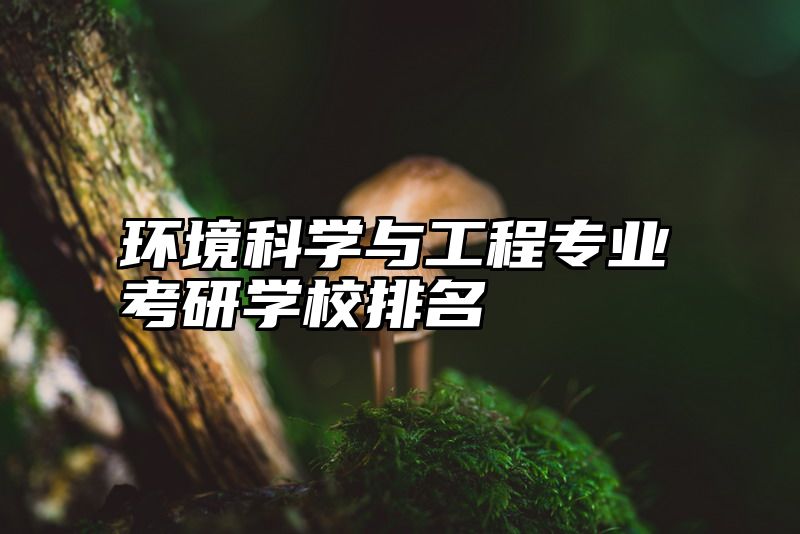环境科学与工程专业考研学校排名