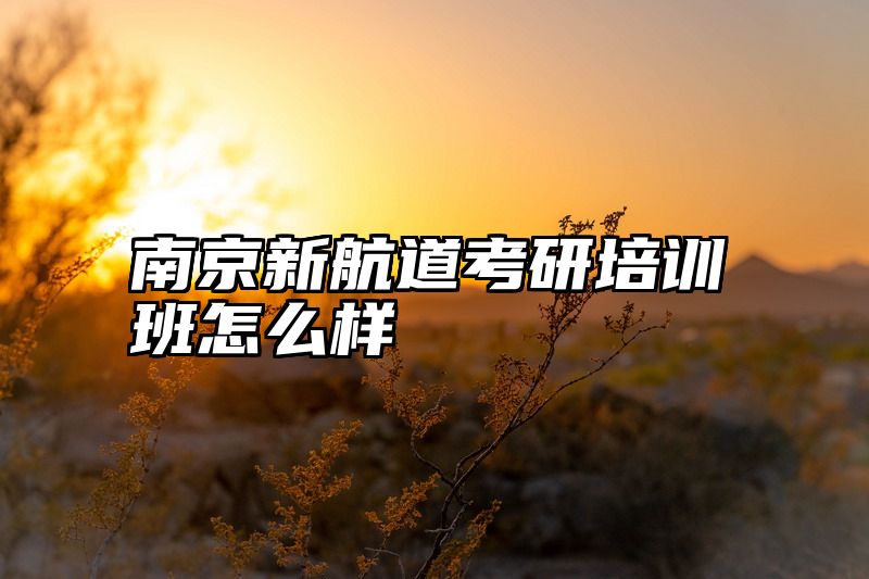 南京新航道考研培训班怎么样