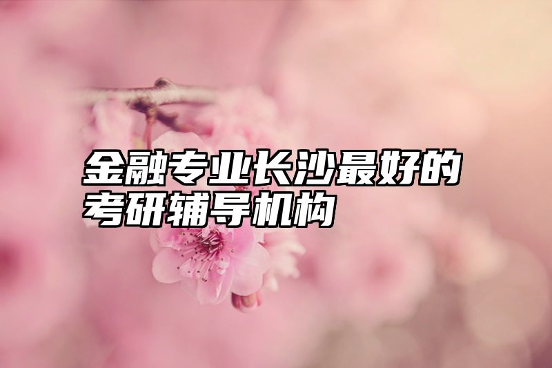 金融专业长沙最好的考研辅导机构