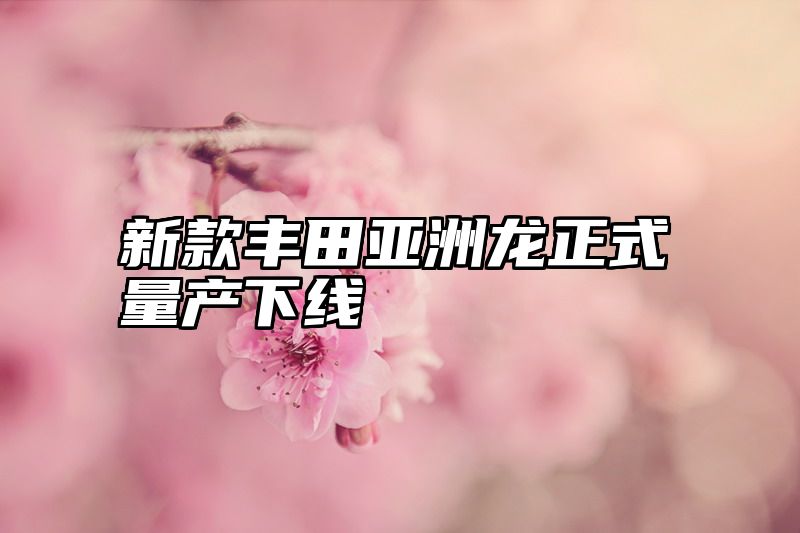 新款丰田亚洲龙正式量产下线