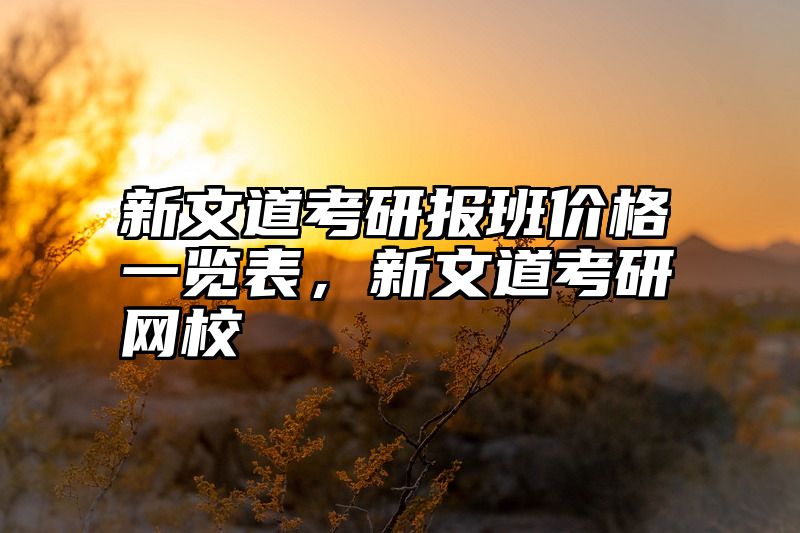 新文道考研报班价格一览表，新文道考研网校