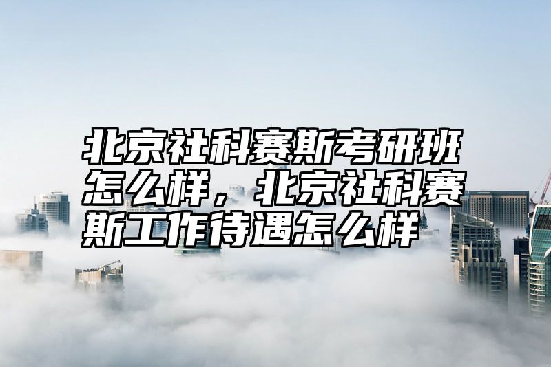 北京社科赛斯考研班怎么样，北京社科赛斯工作待遇怎么样