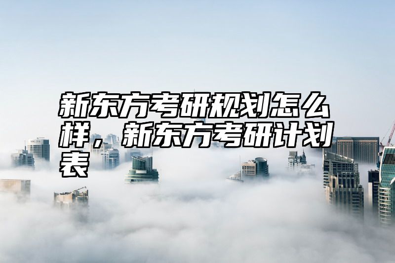 新东方考研规划怎么样，新东方考研计划表