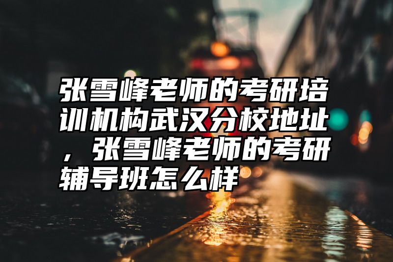 张雪峰老师的考研培训机构武汉分校地址，张雪峰老师的考研辅导班怎么样